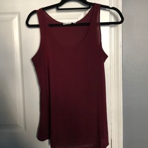 Burgundy Sheer Flowy Tank Top